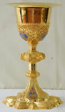 Solid silver gilt antique French Gothic Chalice.